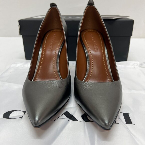 COACH Waverly 85mm SMTL Gunmetal Pumps in box - Picture 5 of 14